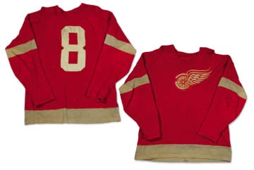 Hockey Sweaters - 1940/50’s Detroit Red Wings Game Worn Wool Sweater