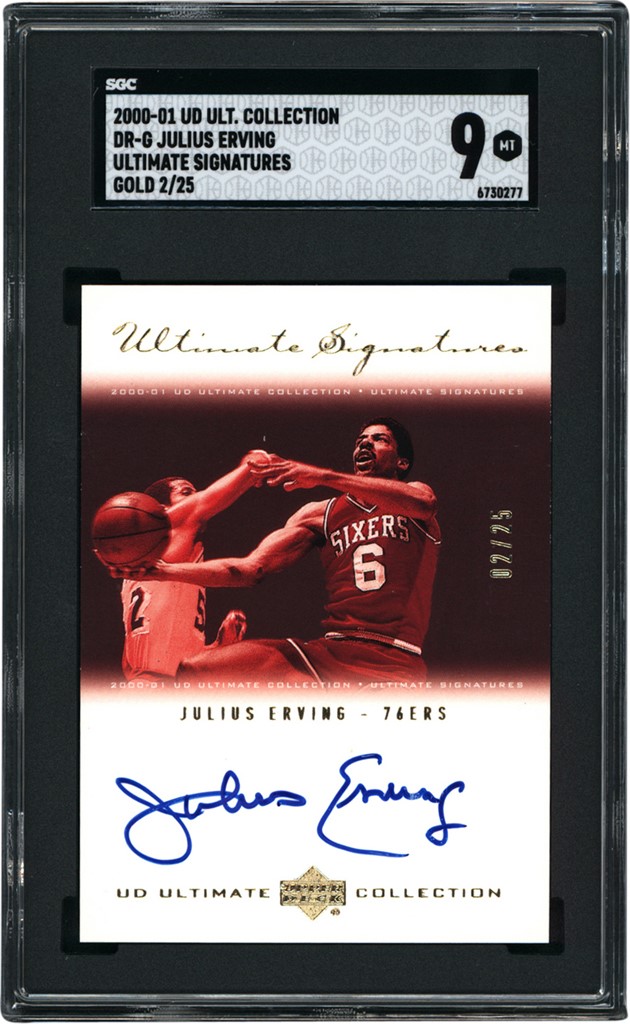 Modern Sports Cards - 2000-01 Ultimate Collection Ultimate Signatures Gold Julius Erving Autograph 02/25 SGC MINT 9