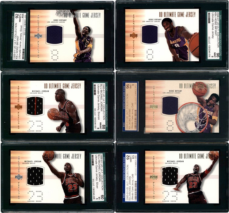Modern Sports Cards - 2000-01 Ultimate Collection Gold, Silver & Bronze Game Worn Jersey Complete Sets with Michael Jordan & Kobe Bryant (27)