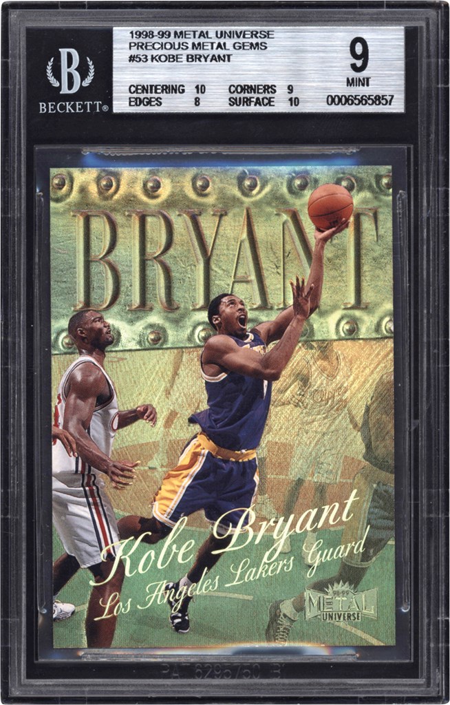 Modern Sports Cards - 98-1999 Metal Universe Precious Metal Gems #53 Kobe Bryant #5/50 - Two 10 Subgrades! BGS MINT 9 (Pop 1 of 3)