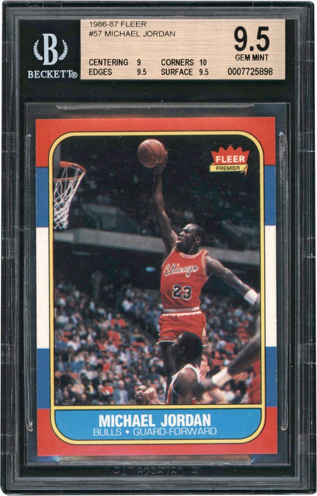 Modern Sports Cards - 986-1987 Fleer Basketball #57 Michael Jordan Rookie Card w/10 Subgrade! BGS GEM MINT 9.5