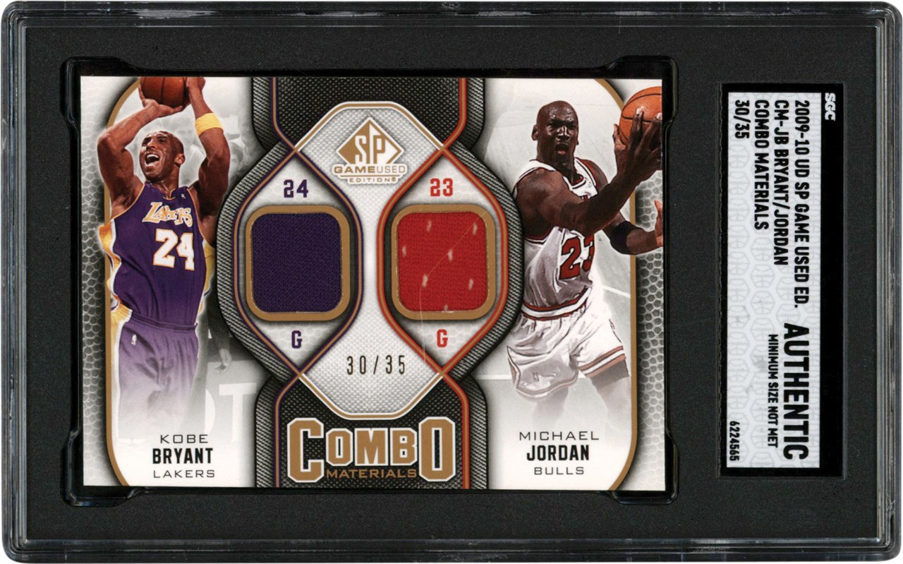 Modern Sports Cards - 009-10 Upper Deck SP Game Used Basketball Combo #CM-JB Michael Jordan & Kobe Bryant Game Worn Jersey #30/35 SGC Authentic