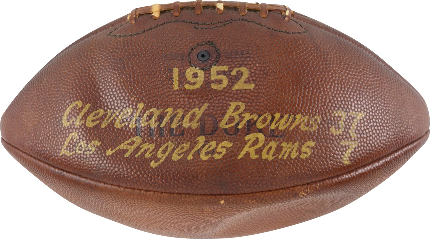 The Mac Speedie Football Collection - 1952 Opening Day Game Ball - Browns vs. Rams - Mac Speedie Collection