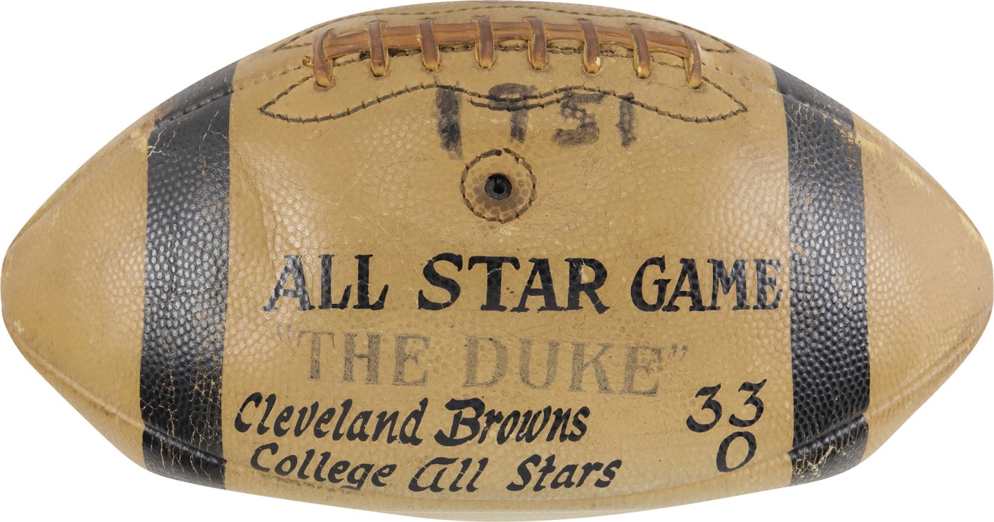 The Mac Speedie Football Collection - 1951 Cleveland Browns vs. College All Stars Game Ball - Mac Speedie Collection