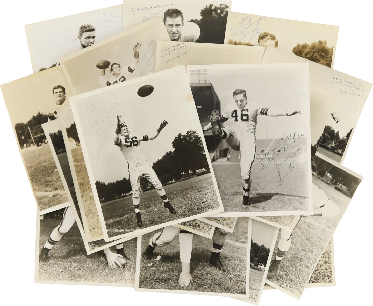 The Mac Speedie Football Collection - 1947 Cleveland Browns Signed Photograph Collection (20) w/Lavelli and Groza - Mac Speedie Collection