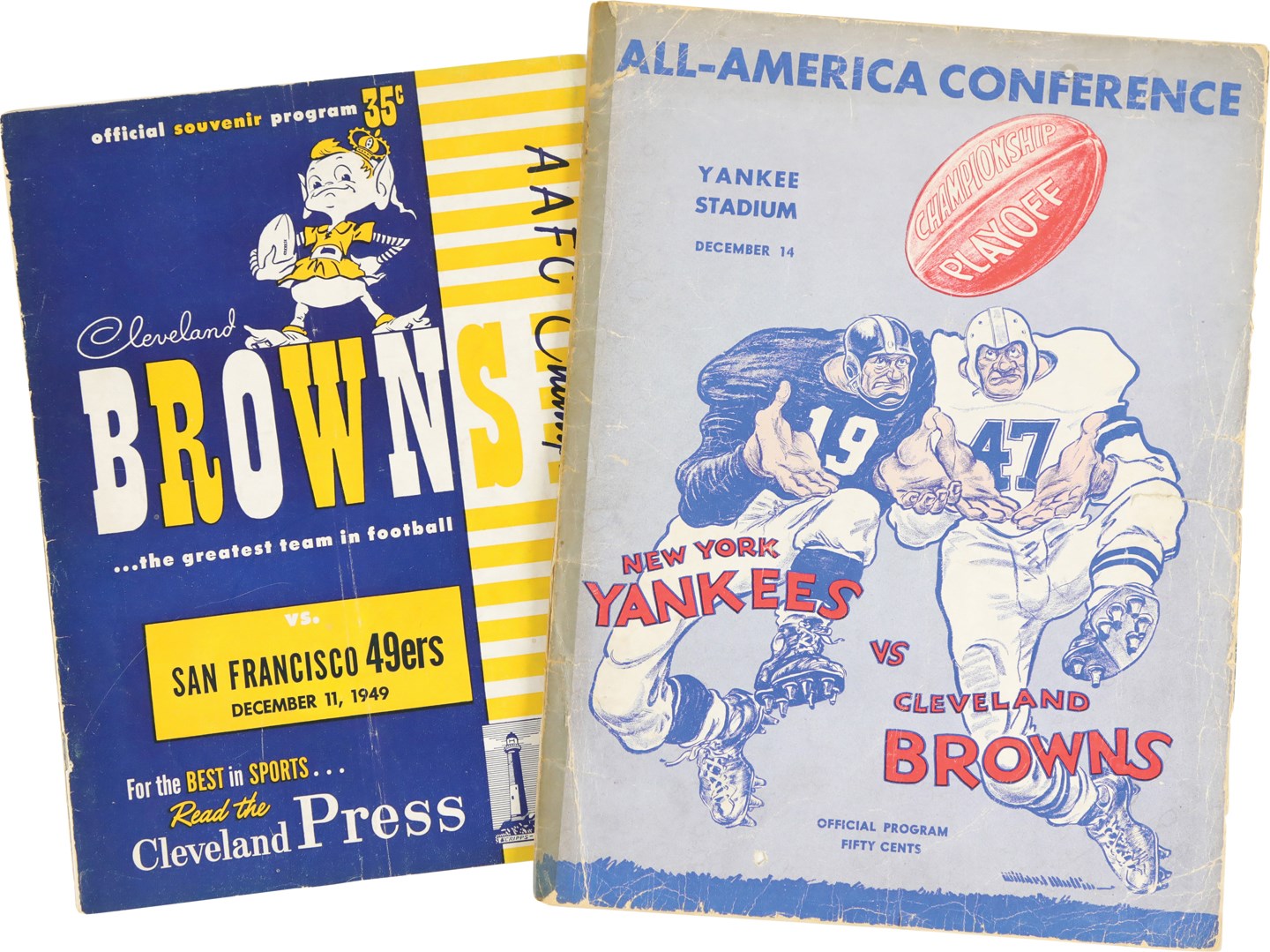 The Mac Speedie Football Collection - 1947 & 1949 AAFC Championship Programs (2) - Mac Speedie Collection