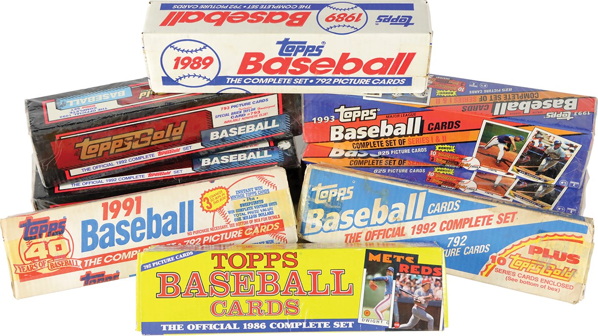 Unopened Boxes, Packs And Cases - 1986-1993 Topps Baseball Factory Unsearched Complete Set Collection (17)