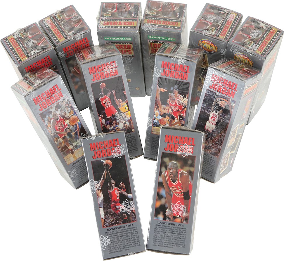Unopened Boxes, Packs And Cases - 1991-1992 Upper Deck Basketball Michael Jordan Locker Room Unopened Box Collection (12)