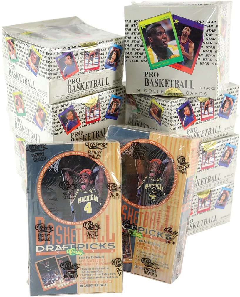 Unopened Boxes, Packs And Cases - 1993-1994 Classic & Star Basketball Unopened Wax Box Collection (10)