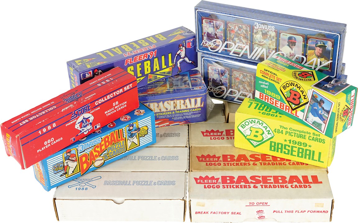 Unopened Boxes, Packs And Cases - 1987-1992 Bowman, Donruss, Fleer, & Score Unsearched Factory Complete Set Collection (16)