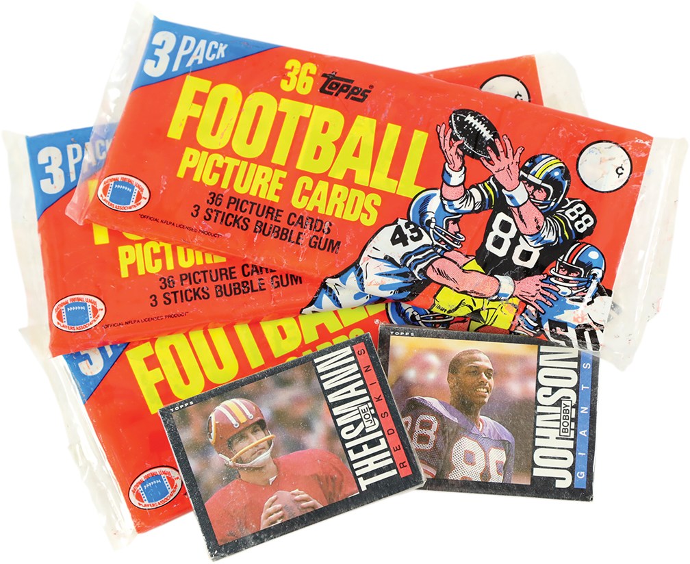 Unopened Boxes, Packs And Cases - 1982-1985 Topps Football Rack and Cello Pack Collection (5)