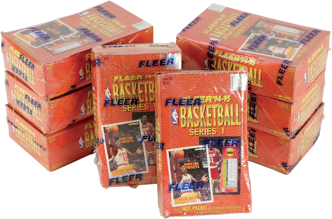 Unopened Boxes, Packs And Cases - 1994-1995 Fleer Series I Basketball Unopened Wax Box Collection (8)