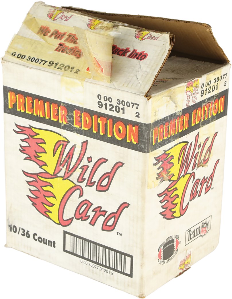 Unopened Boxes, Packs And Cases - 1991 Wild Card Football Wax Box Case w/10 Sealed Boxes