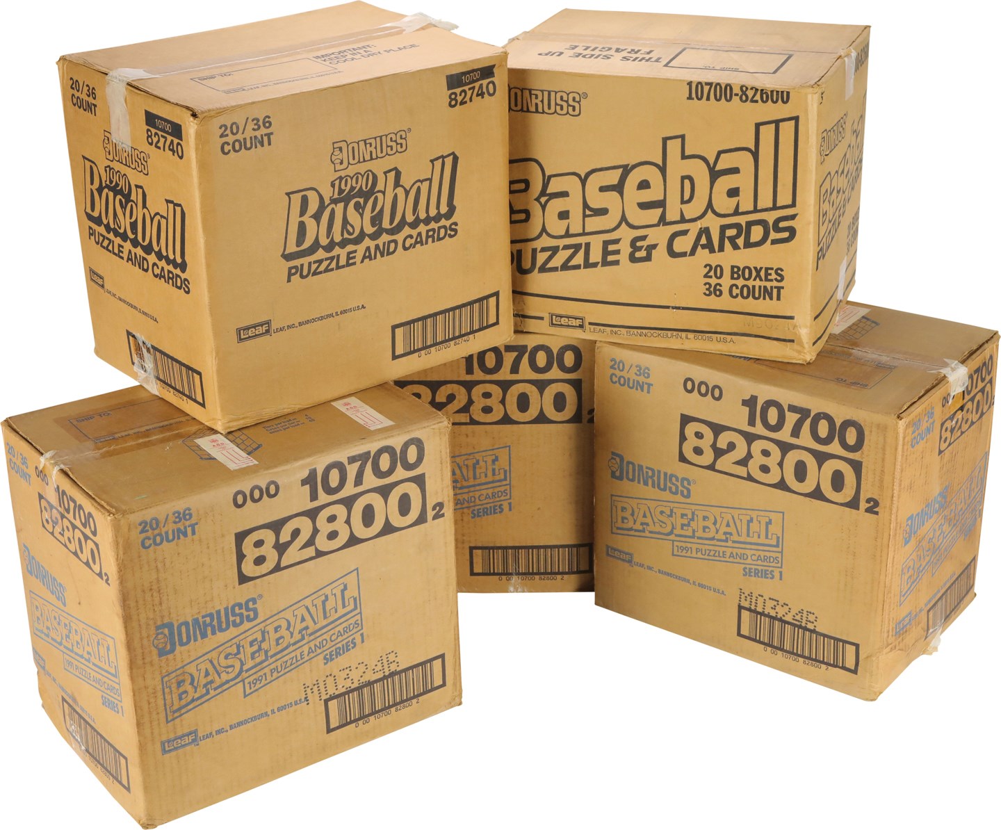 Unopened Boxes, Packs And Cases - 1989-1991 Donruss Baseball Wax Box Cases (5)