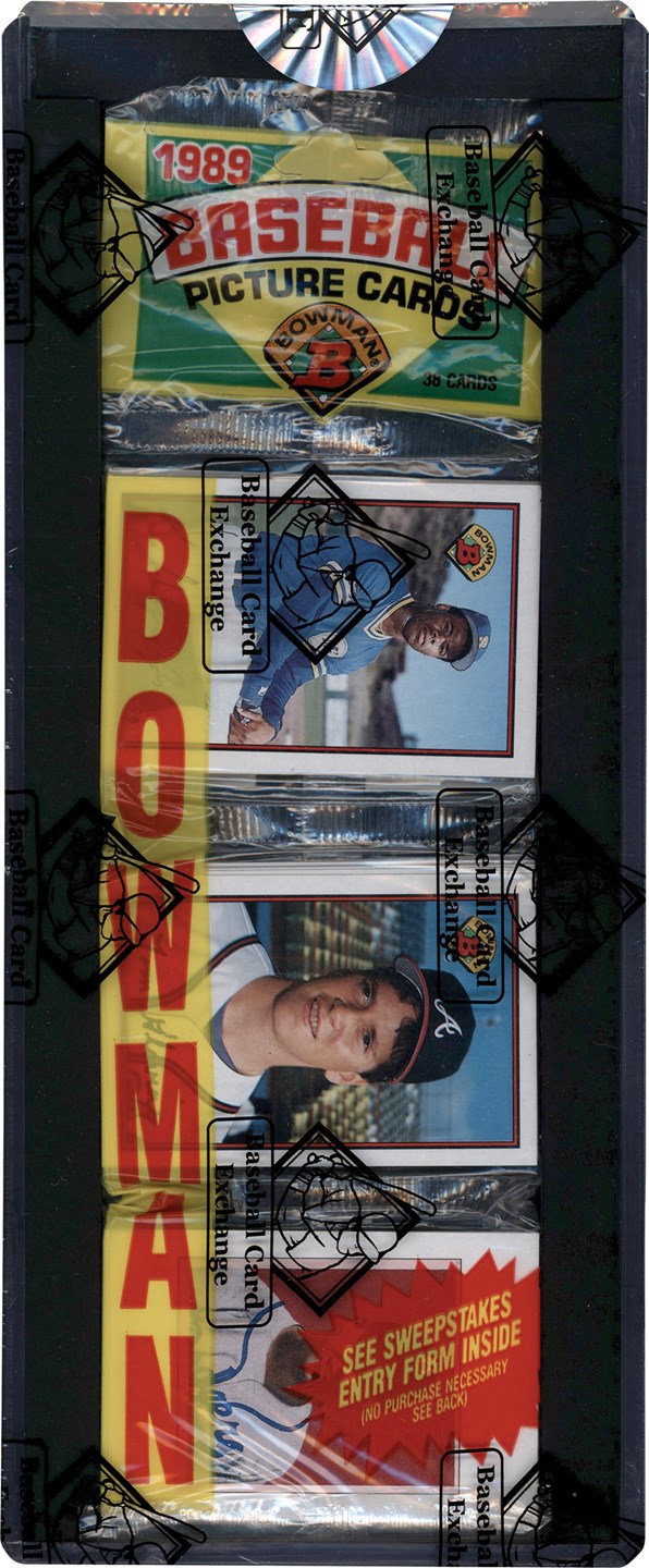 Unopened Boxes, Packs And Cases - 1989 Bowman Baseball Rack Pack w/Ken Griffey Jr. Rookie on Top (BBCE)