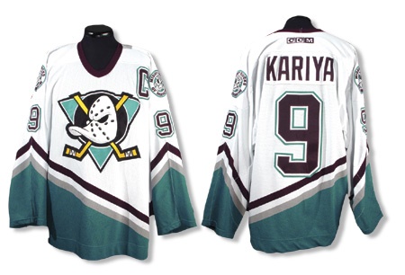 Hockey Sweaters - 2001-02 Paul Kariya Anaheim Mighty Ducks Game Worn Jersey
