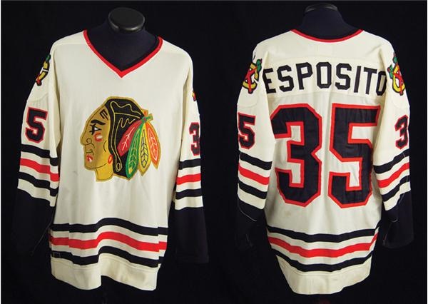 Hockey Sweaters - 1978 Tony Esposito Chicago Blackhawks Game Worn Jersey