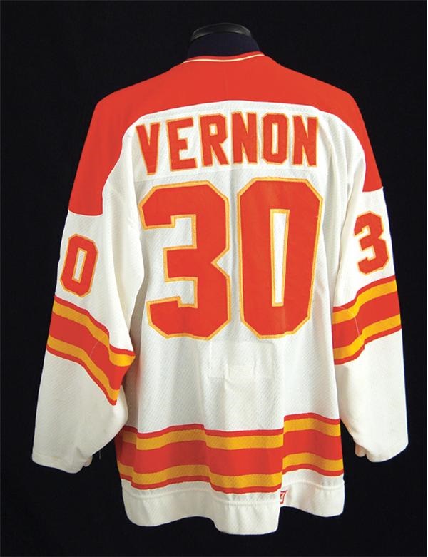 Hockey Sweaters - 1988-89 Mike Vernon Calgary Flames Game Worn Jersey