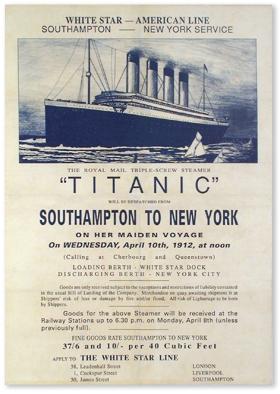 Historical - The Titanic Maiden Voyage Advertising Poster