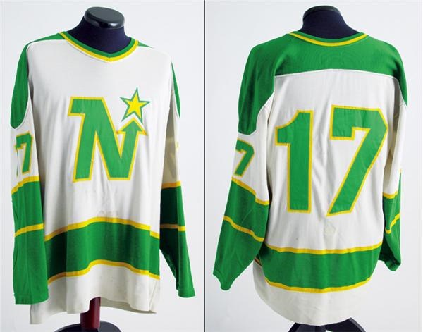 Hockey Sweaters - 1974-75 Fred Stanfield Minnesota North Stars Game Worn Jersey