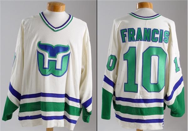 Hockey Sweaters - 1990-91 Ron Francis Hartford Whalers Game Worn Jersey