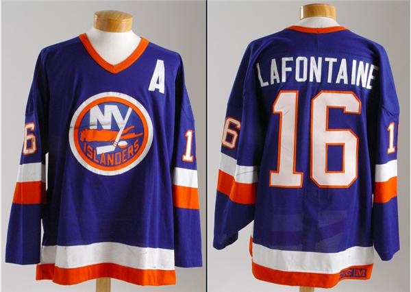Hockey Sweaters - 1980's Pat Lafontaine NY Islanders Game Worn Jersey
