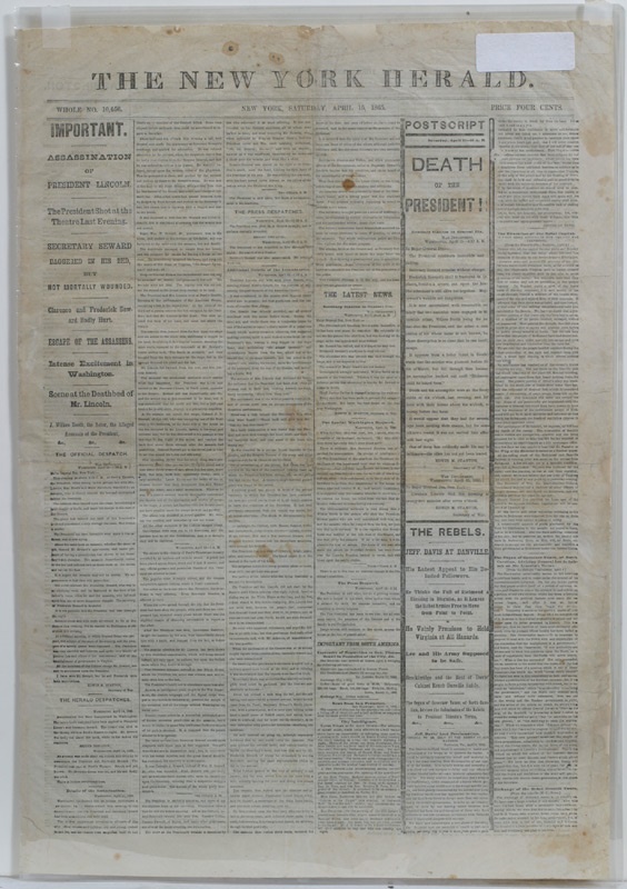 Historical - Lincoln Assassination Newspaper