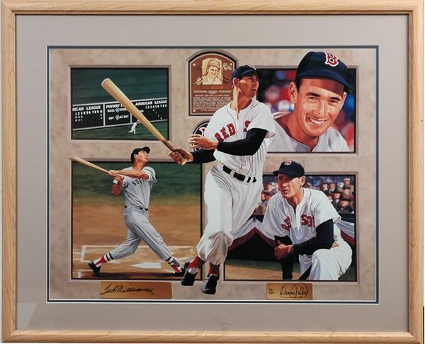 Ted Williams - Five Large Framed/Signed Ted Williams Prints