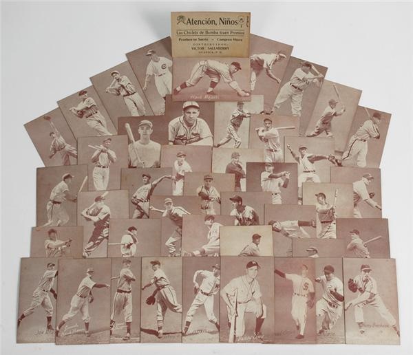 Negro League and Latin Cards - Previously Uncatalogued 1947 Exhibit Cards with Bomba Gum Advertising Backs (45)