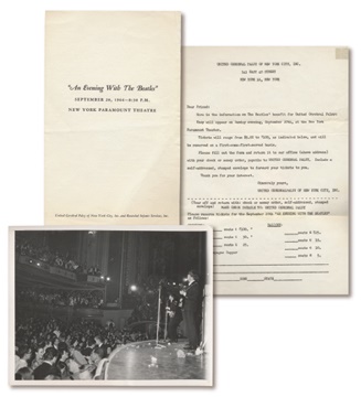 The Beatles - The Beatles Paramount NYC Benefit Concert Program & Ticket Order Form