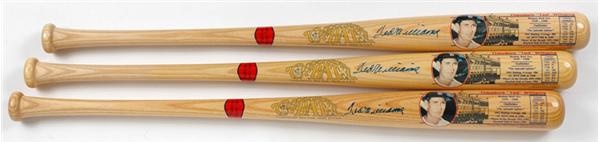 Ted Williams - Three Ted Williams Cooperstown Bat Company Famous Players Series Signed Bats