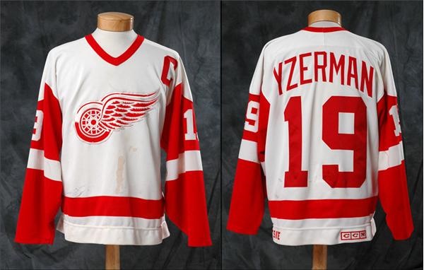 Hockey Sweaters - Steve Yzerman Late 1980’s Game Worn 
Red Wings Home Jersey