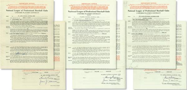 The Jesse Haines Collection - Jesse Haines Signed St Louis Cardinals Contracts (3)