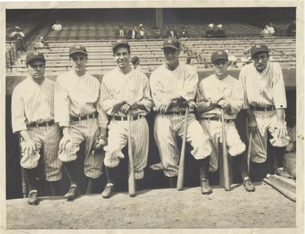 Babe Ruth and Lou Gehrig - 1932 New York Yankees Infield