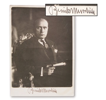 Historical - Benito Mussolini Signed Photograph