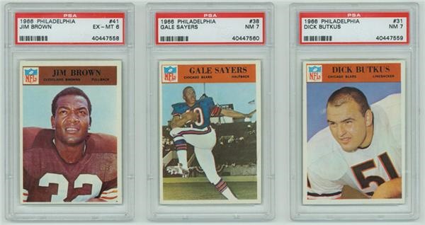 Sports and Non Sports Cards - 1966 Philadelphia Football Set With PSA Graded Stars (3)