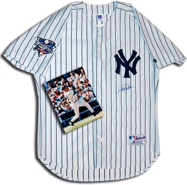 Autographs Baseball - Derek Jeter Signed Yankee Jersey and Baseball Photo with COA