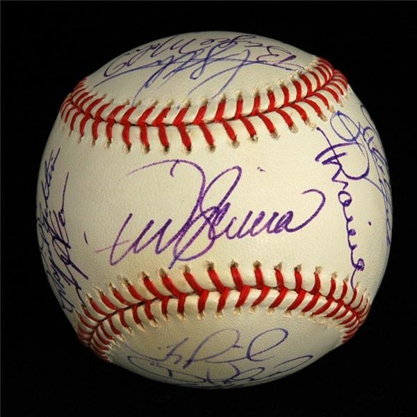 Autographs Baseball - 2002 Anaheim Angels Champions Team Signed Baseball