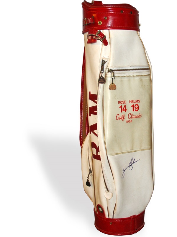 Autographs Baseball - Pete Rose and Tommy Helms Tournament Custom Golf Bag