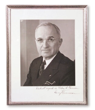Historical - Harry Truman Signed Photograph Inscribed to the Governor of Maine