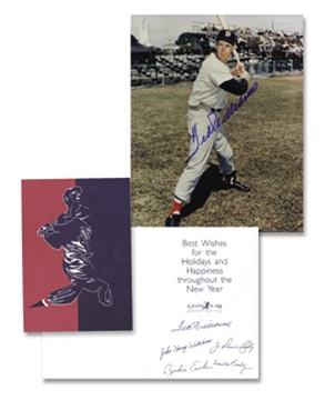 Ted Williams - Ted Williams Signed Photograph (8x10") & Christmas Card