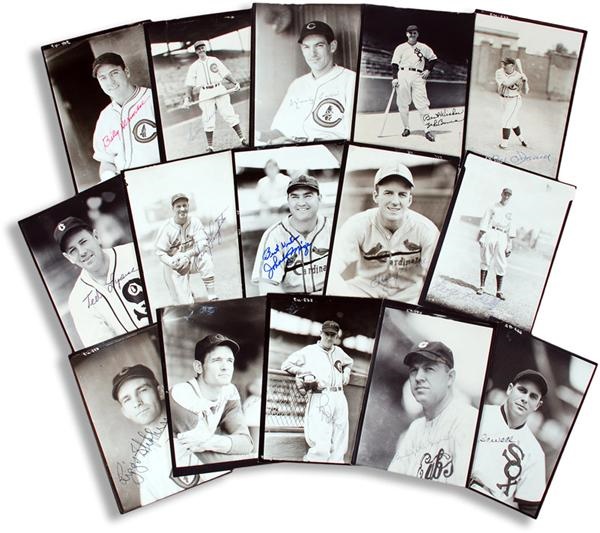 Autographs Baseball - Collection of Signed Burke Photos with Hall of Famers (15)