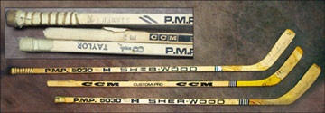 WHA - 1979-80 Taylor, Simmer & Dionne LA Kings Game Used Sticks (3)
