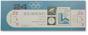 WHA - 1980 Olympic Team USA Gold Medal Game Full Ticket