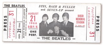 The Beatles - August 21, 1966 Press Ticket