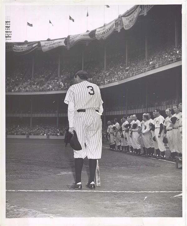 Babe Ruth and Lou Gehrig - Farwell to No. 3 by Harry Harris