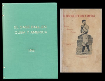 Cuban Sports Memorabilia - 1908 History of Cuban Baseball Book with Christy Mathewson Cover