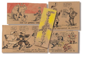 Cuban Sports Memorabilia - 1913-14 Original Newspaper Cartoons (10)