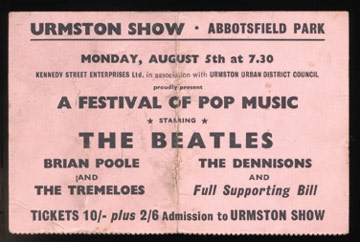 The Beatles - August 5. 1963 Ticket