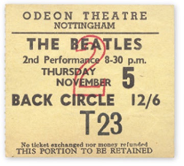 The Beatles - November 5, 1964 Ticket